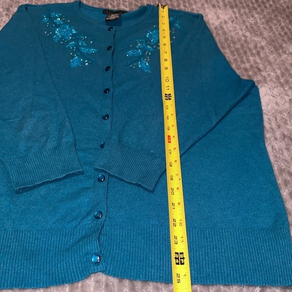 Apostrophe 3/4 Sleeve Button Down Cardigan. Mohair Blend. Size 16-18. - Picture 5 of 8